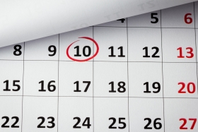 Terminkalender mit markiertem Datum