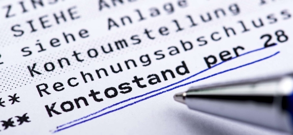 Detailansicht einer Bilanz