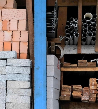 Unterschiedliche Baumaterialien