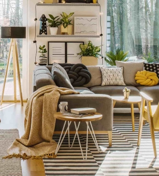 Trendiges Wohn-Ess-Zimmer