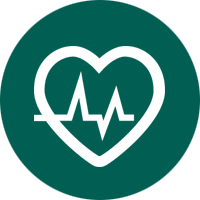 Dunkelgrünes Icon mit Herz