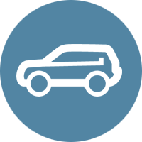 Blaues Icon mit Auto