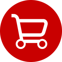 Rotes Icon mit Einkaufswagen